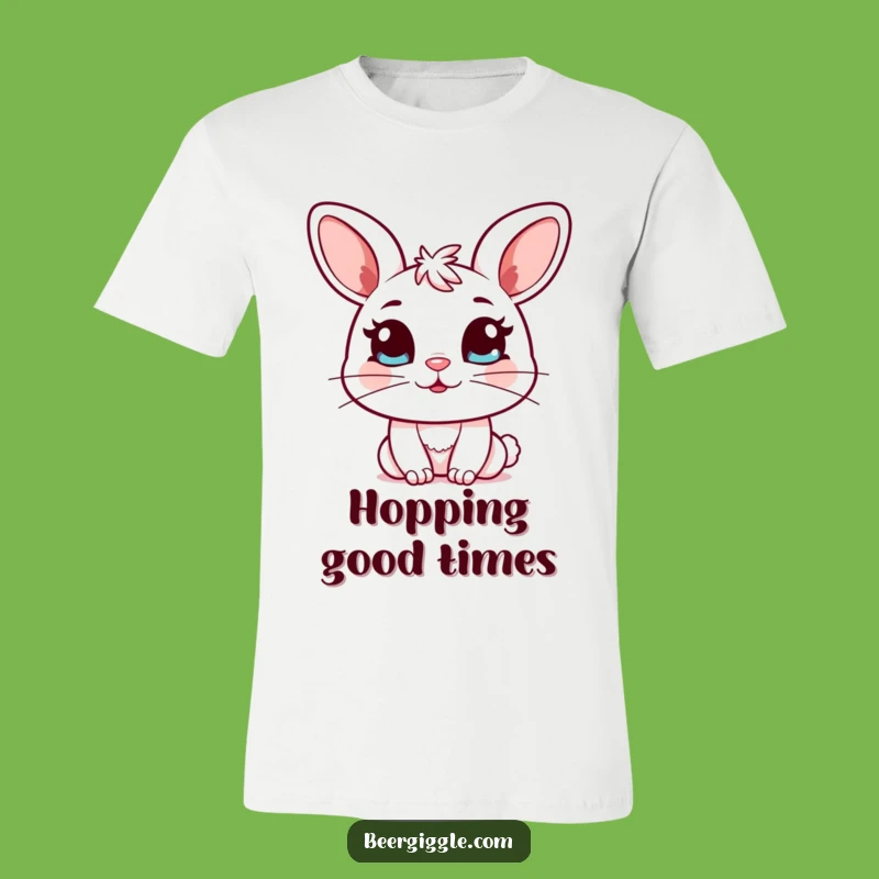 Funny Kawaii Bunny T-Shirt: Bunny Winking Mug Tee, Hilarious Gift