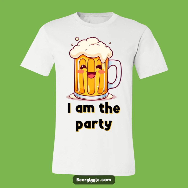Kawaii Beer Mug Funny Overflowing Tee - Hilarious Character T-Shirt Gift!
