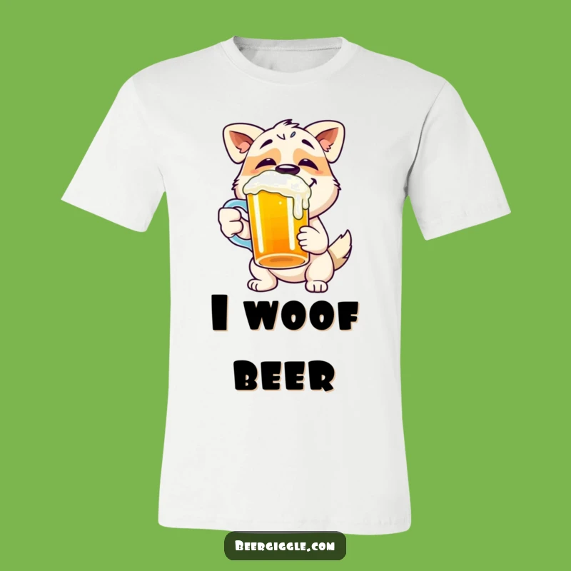 Funny Dog Beer Chug T-Shirt - Happy Pup Tee for Beer Loving Canines Fans