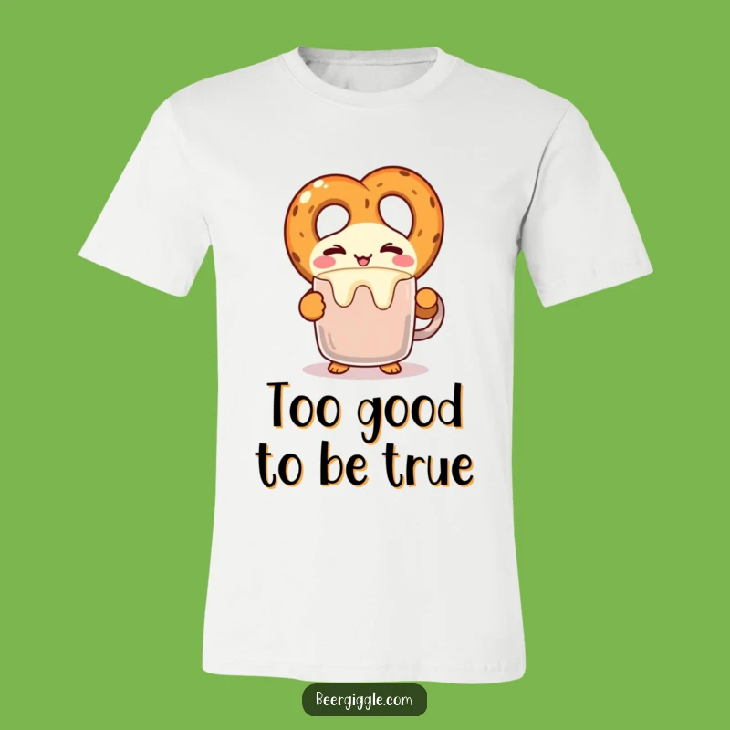 Kawaii Pretzel Funny Winking Tee - Snack & Smile T-Shirt Gift!