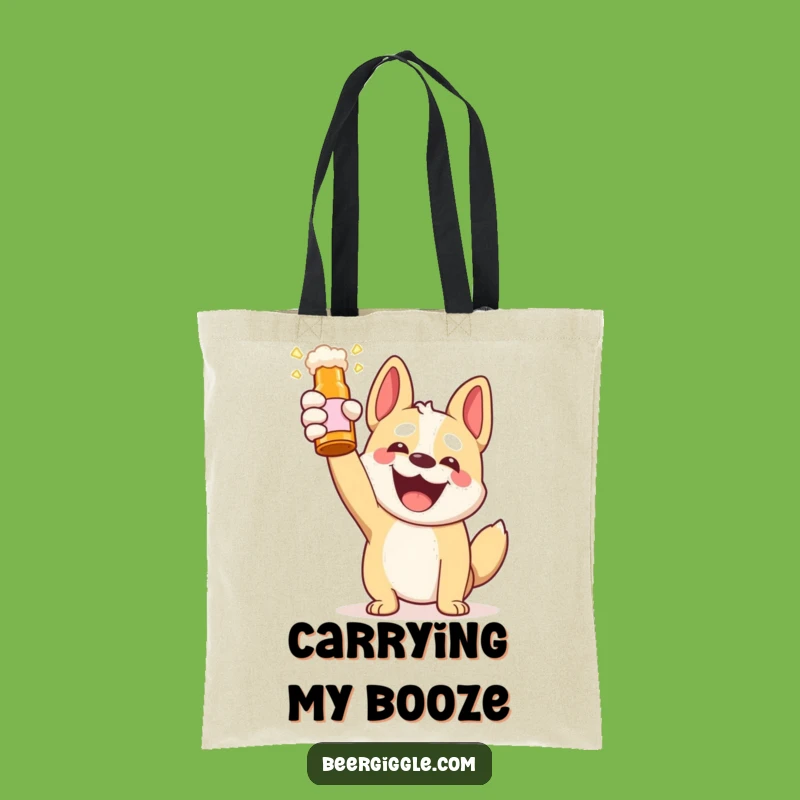 Funny Kawaii Dog Beer Toast Tote Bag - Stylish & Hilarious Shopping Companion!