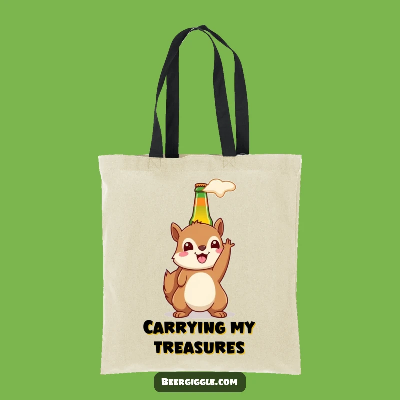Funny Kawaii Squirrel Beer Tote Bag - Carry Your Cheers!