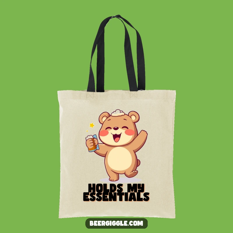 Funny Bear Beer Dance Tote Bag: Carry Your Fun & Essentials Hilariously