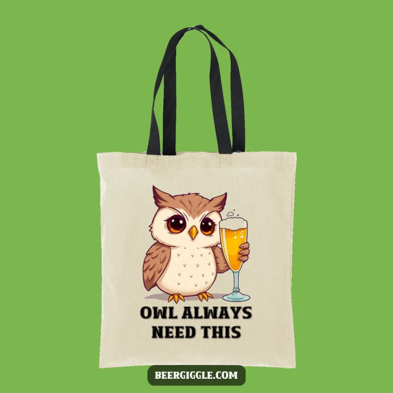 Funny Curious Owl Beer Tote Bag - Carry Your Laughs in Style!