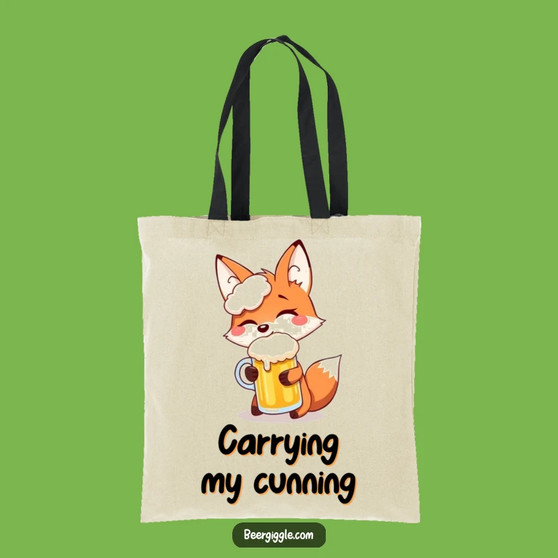 Funny Fox Beer Tote Bag: Hilarious Carry-All for Beer Enthusiasts