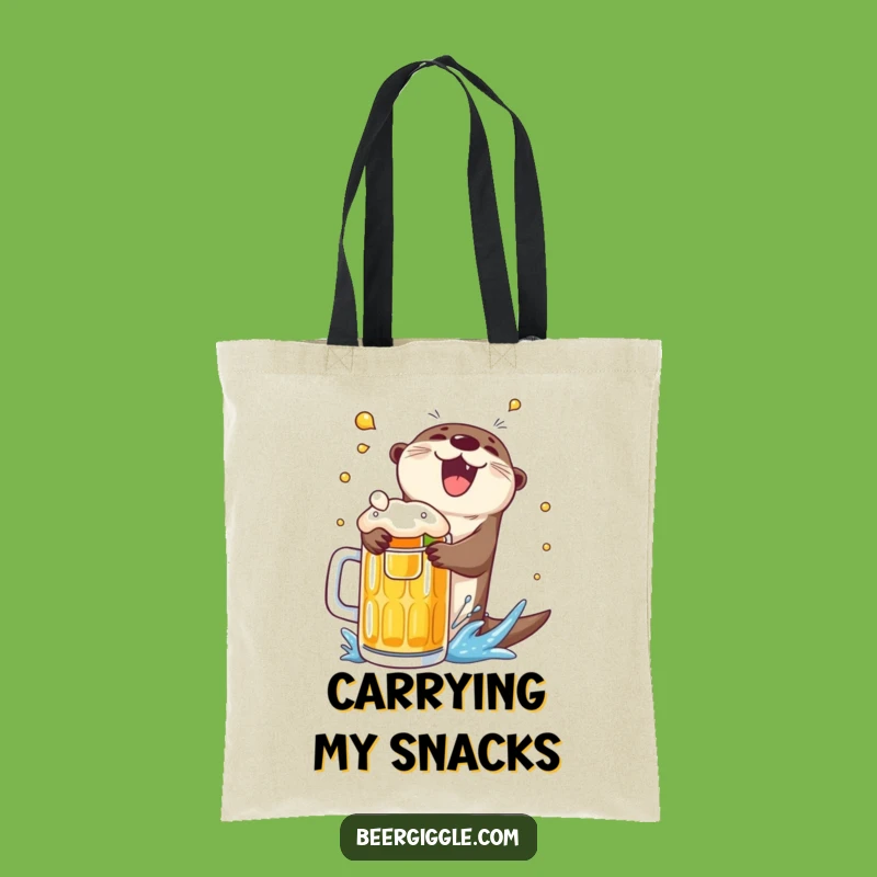 Funny Otter Beer Dive Tote Bag: Carry Your Essentials with Joy