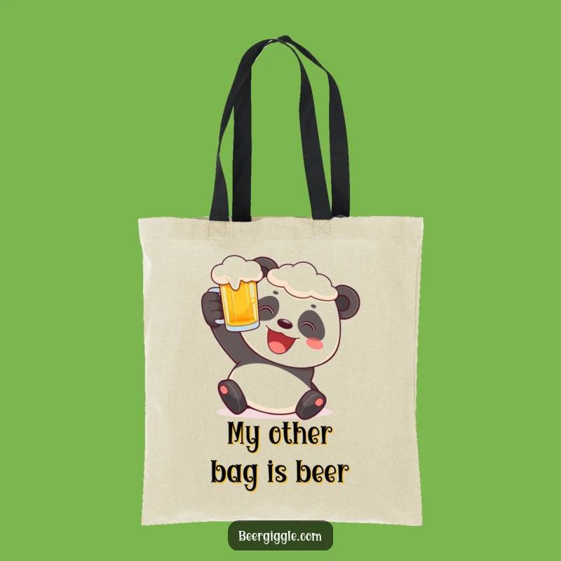Funny Panda Tote Bag - Cheerful Beer Stein Accessory for Everyday Fun